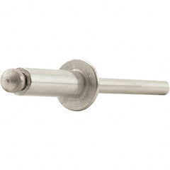 STANLEY Engineered Fastening - Size 8 Dome Head Aluminum Open End Blind Rivet - Steel Mandrel, 0.251" to 3/8" Grip, 1/4" Head Diam, 0.257" to 0.261" Hole Diam, 0.153" Body Diam - Exact Tooling