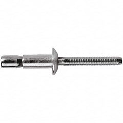 STANLEY Engineered Fastening - Size 8 Dome Head Aluminum Structural with Locking Stem Blind Rivet - Aluminum Mandrel, 0.08" to 3/8" Grip, 1/4" Head Diam, 0.261" to 0.276" Hole Diam, 0.153" Body Diam - Exact Tooling