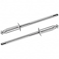 STANLEY Engineered Fastening - Size 6 Dome Head Steel Structural with Locking Stem Blind Rivet - Steel Mandrel, 0.062" to 1/8" Grip, 3/16" Head Diam, 0.192" to 0.196" Hole Diam, 0.114" Body Diam - Exact Tooling
