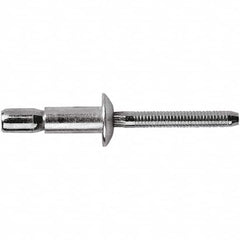 STANLEY Engineered Fastening - Size 8 Dome Head Steel Structural with Locking Stem Blind Rivet - Steel Mandrel, 0.08" to 5/8" Grip, 1/4" Head Diam, 0.261" to 0.276" Hole Diam, 0.153" Body Diam - Exact Tooling