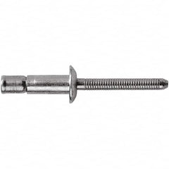 STANLEY Engineered Fastening - Size 6 Dome Head Steel Structural with Locking Stem Blind Rivet - Steel Mandrel, 0.064" to 0.437" Grip, 3/16" Head Diam, 0.194" to 0.204" Hole Diam, 0.12" Body Diam - Exact Tooling