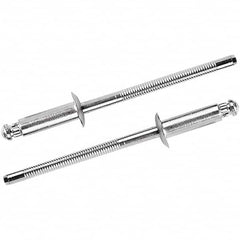 STANLEY Engineered Fastening - Size 4 Dome Head Steel Structural with Locking Stem Blind Rivet - Steel Mandrel, 0.094" to 0.187" Grip, 1/8" Head Diam, 0.129" to 0.133" Hole Diam, 0.075" Body Diam - Exact Tooling