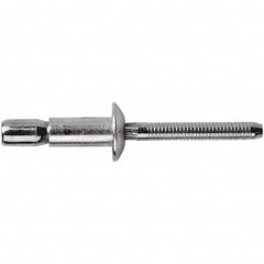 STANLEY Engineered Fastening - Size 6 Dome Head Steel Structural with Locking Stem Blind Rivet - Steel Mandrel, 0.062" to 0.427" Grip, 3/16" Head Diam, 0.194" to 0.204" Hole Diam, 0.114" Body Diam - Exact Tooling