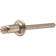 STANLEY Engineered Fastening - Size 5 Dome Head Stainless Steel Open End Blind Rivet - Steel Mandrel, 0.063" to 1/8" Grip, 5/32" Head Diam, 0.16" to 0.164" Hole Diam, 0.097" Body Diam - Exact Tooling