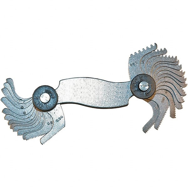 Mitutoyo - Screw Pitch Gages Threads per Inch Range: 8 - 28 Pitch Range (mm): 0.25-2.50 - Exact Tooling