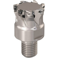 Seco - 31.5mm Cut Diam, 0.8mm Max Depth, M20 Modular Connection Indexable High-Feed End Mill - Screw Holding Method, LP..06 Insert, R217.21 Toolholder, Through Coolant - Exact Tooling