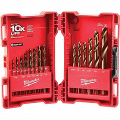 Milwaukee Tool - Drill Bit Sets; System of Measurement: Inch ; Drill Bit Material: Cobalt ; Drill Bit Set Type: Twist Drill Bits ; Minimum Drill Bit Size (Inch): 1/16 ; Maximum Drill Bit Size (Inch): 1/2 ; Drill Point Angle: 135 - Exact Tooling