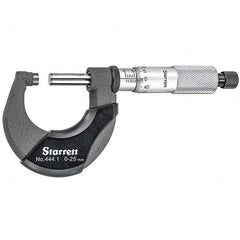 Starrett - Mechanical Outside Micrometers Minimum Measurement (mm): 0.00 Maximum Measurement (mm): 25.00 - Exact Tooling