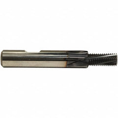 Emuge - 1/8-27 NPT, 0.232" Cutting Diam, 4 Flute, Solid Carbide Helical Flute Thread Mill - External Thread, 0.537" LOC, 2-1/4" OAL, 5/16" Shank Diam - Exact Tooling