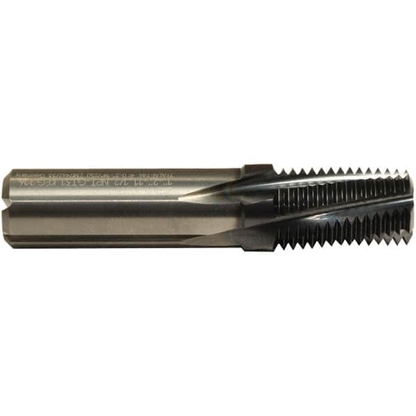 Emuge - 2 - 11-1/2 NPT, 0.772" Cutting Diam, 5 Flute, Solid Carbide Helical Flute Thread Mill - External Thread, 1.26" LOC, 3-3/4" OAL, 3/4" Shank Diam - Exact Tooling