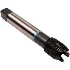 Emuge - M90x3.00 Metric Fine 6HX 10 Flute Nitride/Oxide Finish High Speed Steel Straight Flute Machine Tap - Modified Bottoming, Right Hand Thread, 325mm OAL, 60mm Thread Length - Exact Tooling