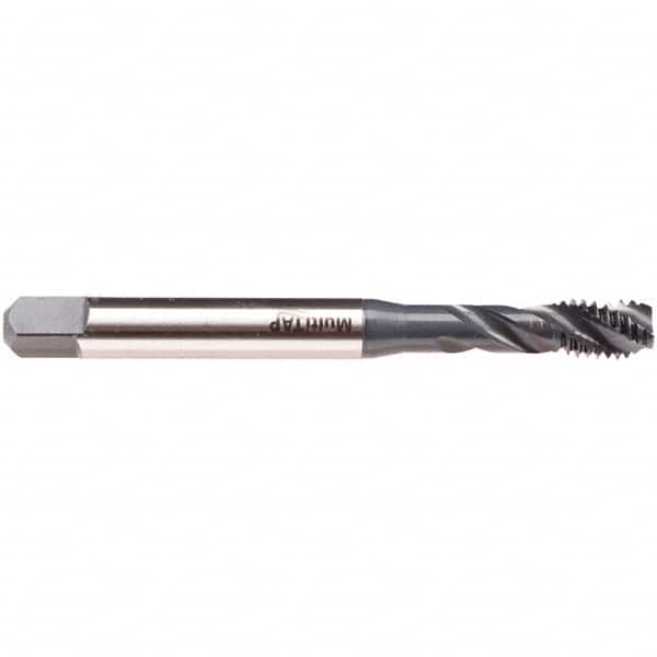 Emuge - #5-44 UNF 3 Flute 2B/3B Modified Bottoming Spiral Flute Tap - High Speed Steel, NE2 Finish, 2.205" OAL, Right Hand Flute, Right Hand Thread, Series BU533200 - Exact Tooling