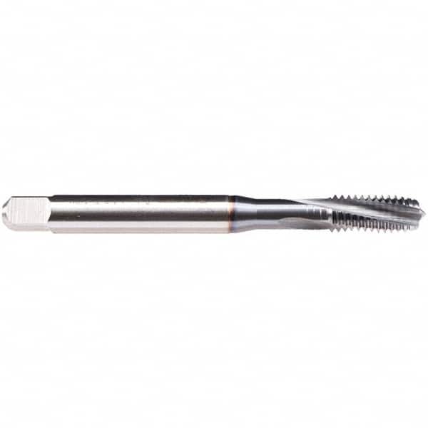 Emuge - 6-32 UNC 3 Flute BT Modified Bottoming Spiral Flute Tap - High Speed Steel, TiCN Finish, 2.205" OAL, Right Hand Flute, Right Hand Thread, Series BU459600 - Exact Tooling