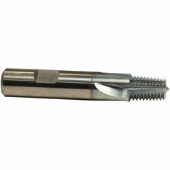 Emuge - 1/16-27 Thread, 5/16" Shank Diam, TiCN Coating, Solid Carbide Straight Flute Thread Mill - 3 Flutes, 2-1/4" OAL, 1/16" Min Noml Diameter - Exact Tooling
