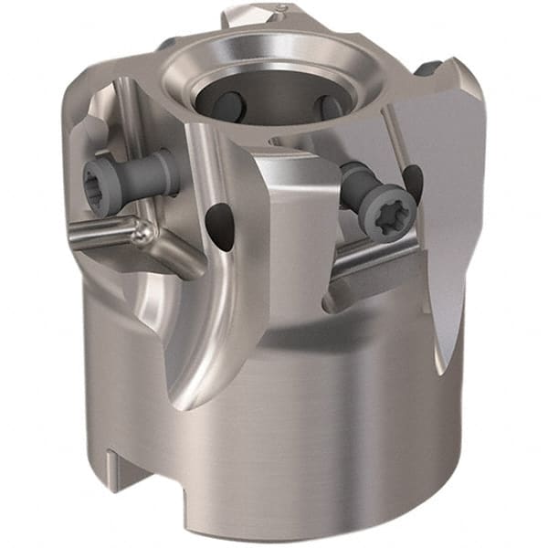 Seco - 4 Inserts, 40mm Cut Diam, 16mm Arbor Diam, 12mm Max Depth of Cut, Indexable Square-Shoulder Face Mill - 90° Lead Angle, 40mm High, LOEX12 Insert Compatibility, Through Coolant, Series 220.94-12 - Exact Tooling