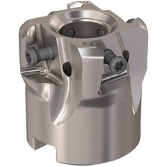 Seco - 4 Inserts, 40mm Cut Diam, 16mm Arbor Diam, 12mm Max Depth of Cut, Indexable Square-Shoulder Face Mill - 90° Lead Angle, 40mm High, LOEX12 Insert Compatibility, Through Coolant, Series 220.94-12 - Exact Tooling