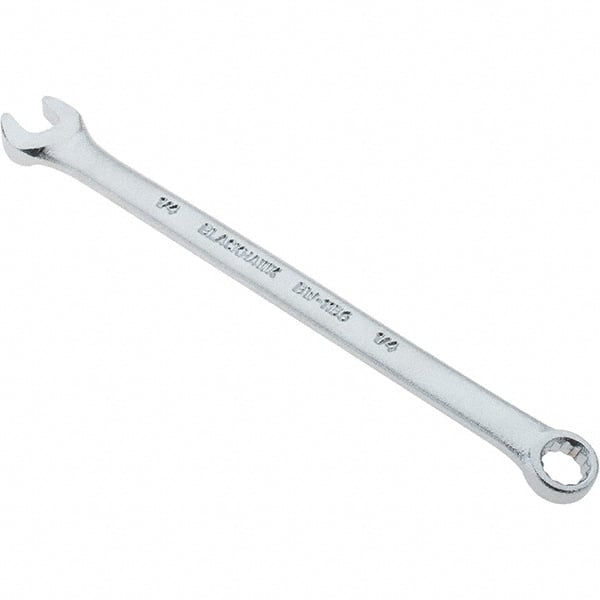 Blackhawk by Proto - 1/4" 12 Point Offset Combination Wrench - 15° Offset Angle, 4" OAL, Steel, Satin Finish - Exact Tooling