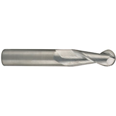 ‎5/8″ Dia. × 5/8″ Shank × 1-5/8″ DOC × 3-3/4″ OAL, Carbide Uncoated, Spiral , 2 Flute, 35° Helix, Ballnose End Mill - Exact Tooling