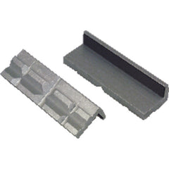 Aluminum Vise Jaw Pads - V-shaped Aluminum surFace holds Round and hex parts securely - 4″ Pad length - Exact Tooling
