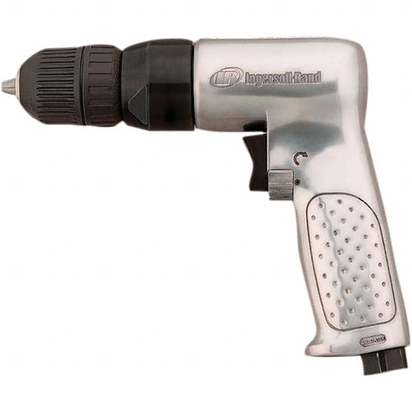 Ingersoll-Rand - 3/8" Reversible Keyless Chuck - Pistol Grip Handle, 2,000 RPM, 0.5 hp, 90 psi - Exact Tooling