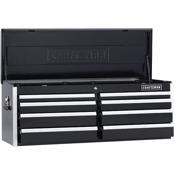 Craftsman - 1 Compartment 8 Drawer Top Tool Chest - 52-5/32" Wide x 18" Deep x 19-3/4" High, Steel, Black - Exact Tooling