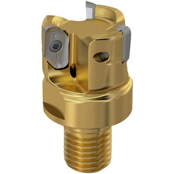 Seco - 1-1/2" Cutting Diam, 7.5mm Max Depth of Cut, Modular Connection Indexable Copy End Mill - 3 Inserts, XP.. 12 Insert, 217.97-12 Toolholder, Steel, Through Coolant - Exact Tooling