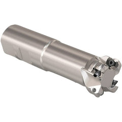 Seco - 28mm Cutting Diam, 32mm Shank Diam, 6mm Max Depth of Cut, Weldon Shank Indexable Copy End Mill - 4 Inserts, RP.. 1204 Insert, 217.29I-06 Toolholder, Steel, Through Coolant - Exact Tooling