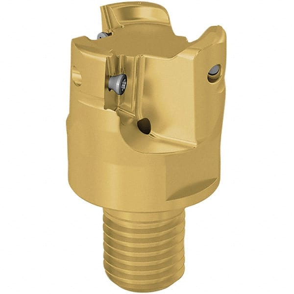 Seco - 40mm Cutting Diam, 7.5mm Max Depth of Cut, Modular Connection Indexable Copy End Mill - 3 Inserts, XP.. 12 Insert, 217.97-12 Toolholder, Steel, Through Coolant - Exact Tooling