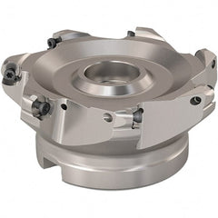 Seco - 100mm Cut Diam, 6mm Max Depth, 32mm Arbor Hole, 7 Inserts, RP..1204 Insert Style, Indexable Copy Face Mill - R220.29 Cutter Style, 8,400 Max RPM, 63mm High, Through Coolant, Series R220.29 - Exact Tooling