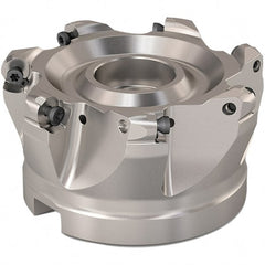 Seco - 80mm Cut Diam, 6mm Max Depth, 32mm Arbor Hole, 7 Inserts, RP..1204 Insert Style, Indexable Copy Face Mill - R220.29 Cutter Style, 9,200 Max RPM, 50mm High, Through Coolant, Series R220.29 - Exact Tooling