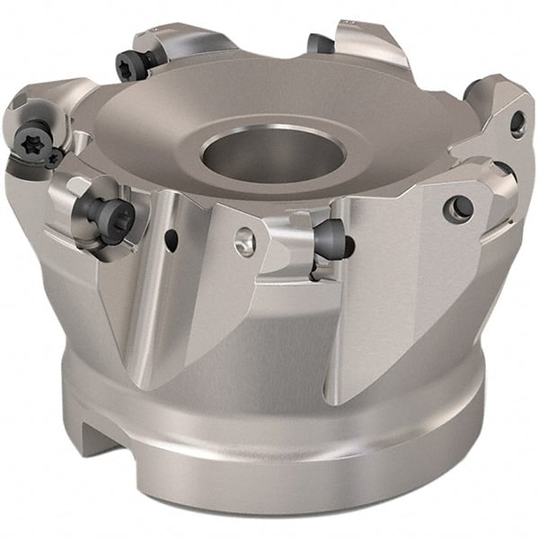 Seco - 68mm Cut Diam, 6mm Max Depth, 27mm Arbor Hole, 7 Inserts, RP..1204 Insert Style, Indexable Copy Face Mill - R220.29 Cutter Style, 10,000 Max RPM, 50mm High, Through Coolant, Series R220.29 - Exact Tooling