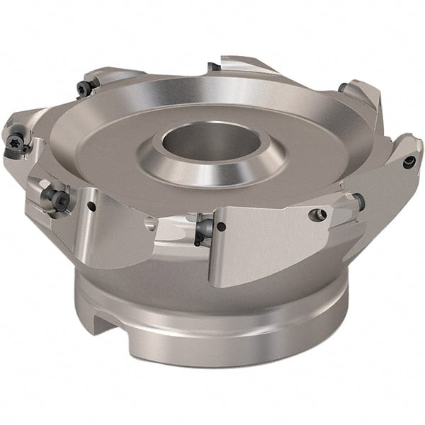 Seco - 125mm Cut Diam, 6mm Max Depth, 40mm Arbor Hole, 8 Inserts, RP..1204 Insert Style, Indexable Copy Face Mill - R220.29 Cutter Style, 7,600 Max RPM, 63mm High, Through Coolant, Series R220.29 - Exact Tooling