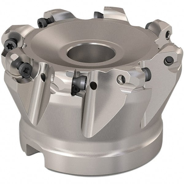 Seco - 68mm Cut Diam, 6mm Max Depth, 27mm Arbor Hole, 8 Inserts, RP..1204 Insert Style, Indexable Copy Face Mill - R220.29 Cutter Style, 10,000 Max RPM, 50mm High, Through Coolant, Series R220.29 - Exact Tooling