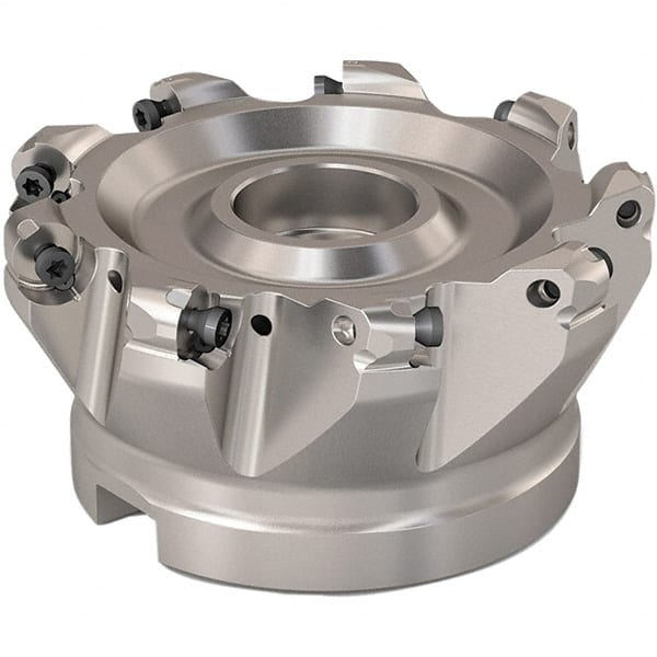 Seco - 88mm Cut Diam, 6mm Max Depth, 32mm Arbor Hole, 9 Inserts, RP..1204 Insert Style, Indexable Copy Face Mill - R220.29 Cutter Style, 8,800 Max RPM, 50mm High, Through Coolant, Series R220.29 - Exact Tooling