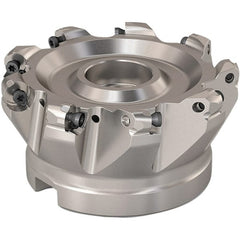 Seco - 88mm Cut Diam, 6mm Max Depth, 32mm Arbor Hole, 9 Inserts, RP..1204 Insert Style, Indexable Copy Face Mill - R220.29 Cutter Style, 8,800 Max RPM, 50mm High, Through Coolant, Series R220.29 - Exact Tooling