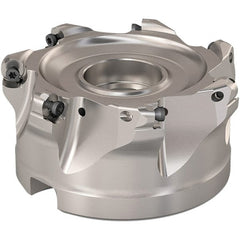 Seco - 89.6mm Cut Diam, 6mm Max Depth, 1-1/2" Arbor Hole, 7 Inserts, RP..1204 Insert Style, Indexable Copy Face Mill - R220.29 Cutter Style, 8,800 Max RPM, 2 High, Through Coolant, Series R220.29 - Exact Tooling