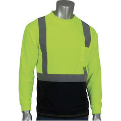 PIP - Size M Black & Hi-Vis Yellow High Visibility Long Sleeve T-Shirt - Exact Tooling
