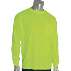 PIP - Size M Hi-Vis Yellow High Visibility Long Sleeve T-Shirt - Exact Tooling