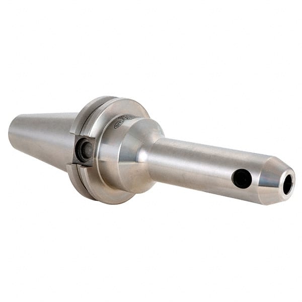 Techniks - CAT40 Taper Shank 1/8" Hole End Mill Holder/Adapter - 11/16" Nose Diam, 2-3/8" Projection, Through Coolant - Exact Tooling