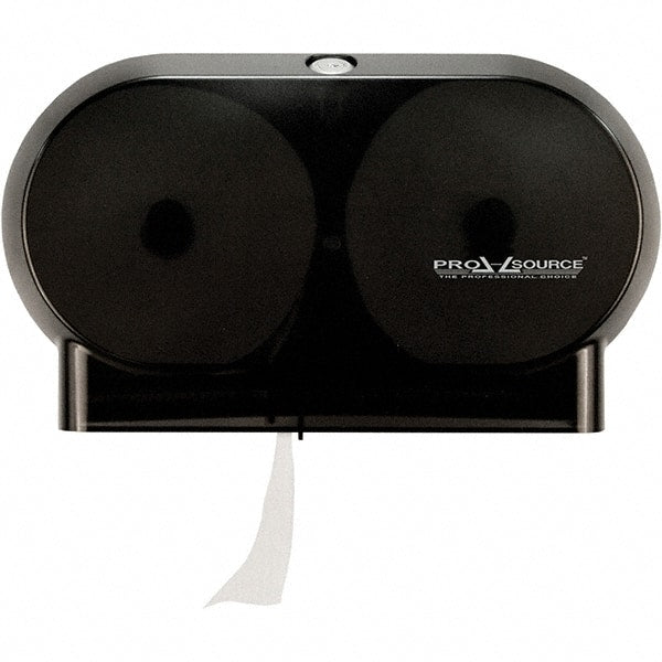 PRO-SOURCE - Small Core Double Roll Plastic Toilet Tissue Dispenser - 13" Wide x 5-1/4" High x 7-1/2" Deep, Black - Exact Tooling