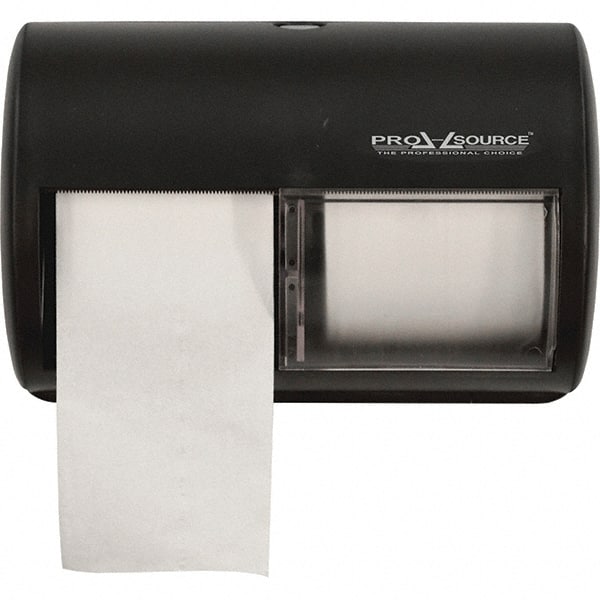 PRO-SOURCE - Small Core Double Roll Plastic Toilet Tissue Dispenser - 10-1/2" Wide x 7" High x 7-1/4" Deep, Black - Exact Tooling