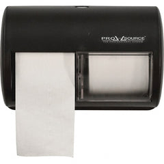 PRO-SOURCE - Small Core Double Roll Plastic Toilet Tissue Dispenser - 10-1/2" Wide x 7" High x 7-1/4" Deep, Black - Exact Tooling