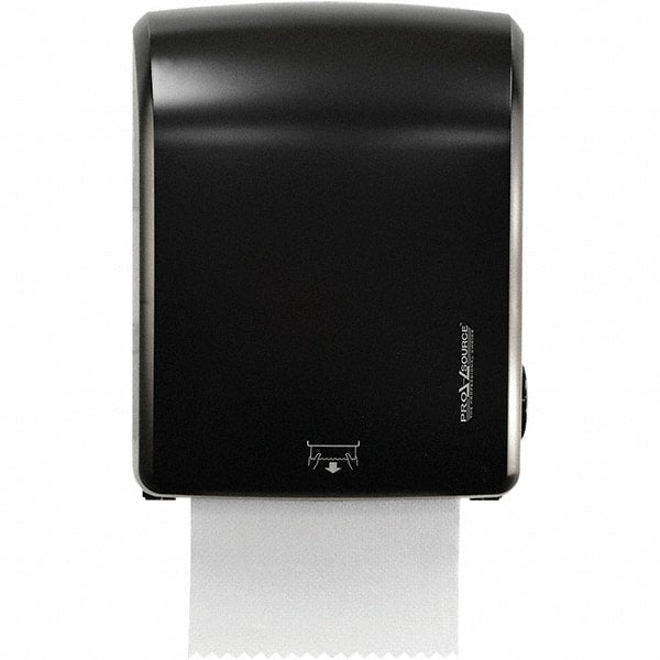 PRO-SOURCE - Hands Free, Plastic Paper Towel Roll Cabinet - 15.2" Deep, 1 Roll with Stub 8", Black - Exact Tooling