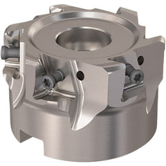 Seco - 6 Inserts, 63mm Cut Diam, 27mm Arbor Diam, 12mm Max Depth of Cut, Indexable Square-Shoulder Face Mill - 90° Lead Angle, 40mm High, LOEX12 Insert Compatibility, Through Coolant, Series 220.94-12 - Exact Tooling