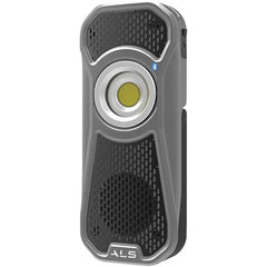 Advanced Lighting Systems - 3.7 Volt, Aluminum Audio Work Light - 600 Lumens, Rechargeable Battery, LED Lamp - Exact Tooling
