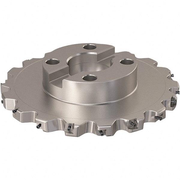 Seco - Shell Mount Connection, 0.787" Cutting Width, 59.31mm Depth of Cut, 250mm Cutter Diam, 60mm Hole Diam, 9 Tooth Indexable Slotting Cutter - R335.25 Toolholder, XNHQ 12 Insert, Right Hand Cutting Direction - Exact Tooling