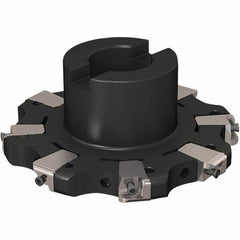 Seco - Shell Mount Connection, 17/32" Cutting Width, 32.32mm Depth of Cut, 125mm Cutter Diam, 32mm Hole Diam, 4 Tooth Indexable Slotting Cutter - R335.25 Toolholder, XNHQ 1407 Insert, Right Hand Cutting Direction - Exact Tooling