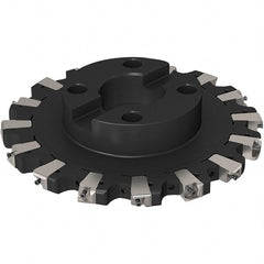 Seco - Shell Mount Connection, 0.669" Cutting Width, 58.98mm Depth of Cut, 250mm Cutter Diam, 60mm Hole Diam, 8 Tooth Indexable Slotting Cutter - R335.25 Toolholder, XNHQ 1407 Insert, Right Hand Cutting Direction - Exact Tooling