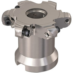 Seco - Shell Mount Connection, 0.472" Cutting Width, 15mm Depth of Cut, 63mm Cutter Diam, 22mm Hole Diam, 3 Tooth Indexable Slotting Cutter - R335.29 Toolholder, RP.. 1204 Insert, Right Hand Cutting Direction - Exact Tooling