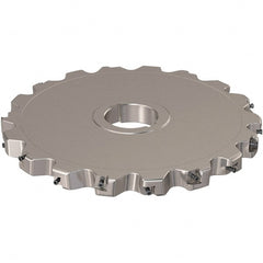 Seco - Arbor Hole Connection, 0.787" Cutting Width, 88.45mm Depth of Cut, 250mm Cutter Diam, 50mm Hole Diam, 9 Tooth Indexable Slotting Cutter - R335.25 Toolholder, XNHQ 12 Insert, Neutral Cutting Direction - Exact Tooling